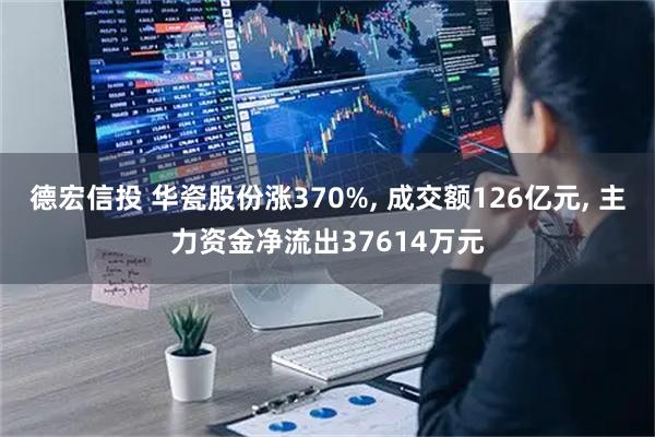 德宏信投 华瓷股份涨370%, 成交额126亿元, 主力资金净流出37614万元